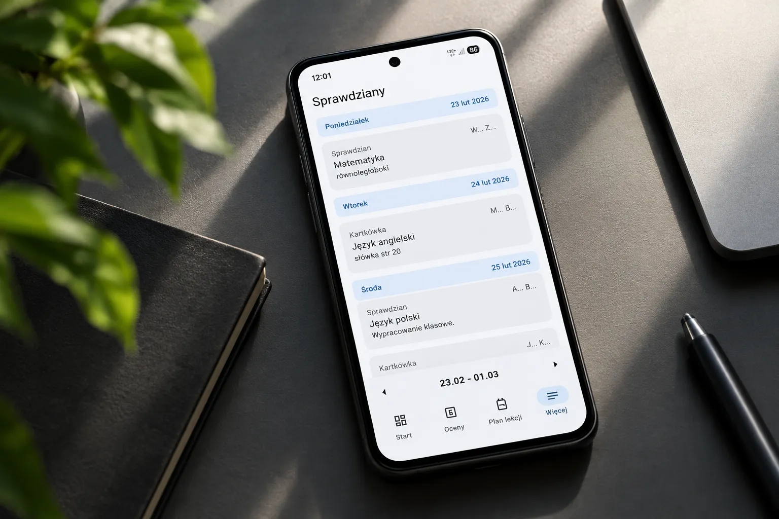 School journal app for Android — grades, timetable and homework view